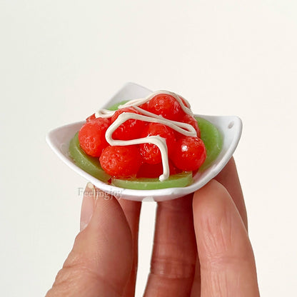 Accesorios para casa de muñecas BJD a escala 1:6, Blythe, té de la tarde, ensalada en miniatura, accesorios para escena, modelo de juego de comida en miniatura, candelabro, silla