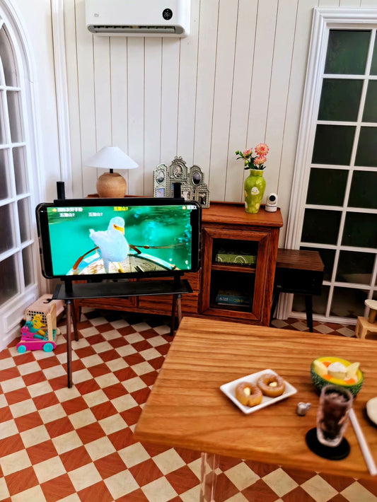 Mueble de TV de madera a escala 1:6 para casa de muñecas en miniatura para muñecas Blythe BJD