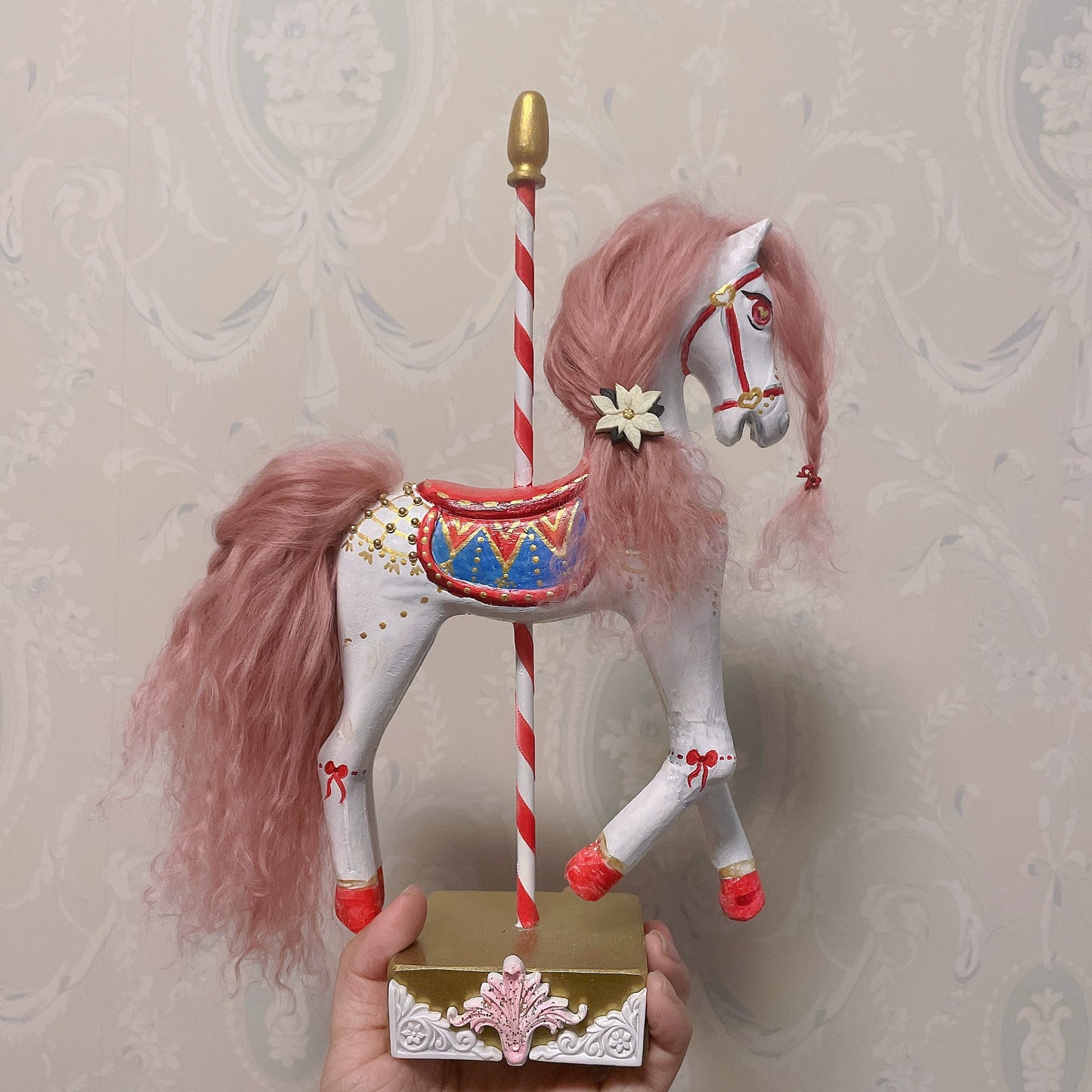 1:6 Scale Blythe Doll Stand Carousel Miniature Dollhouse Furniture Circus Theme
