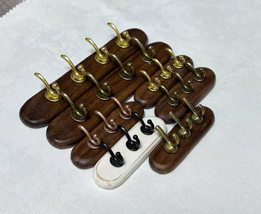 1:6 Scale Vintage Walnut Wooden Hooks Miniature Dollhouse Furniture