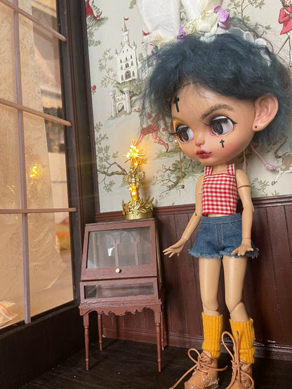 1:6 Scale Miniature European Angel Table Lamp For Blythe Dollhouse Accessories