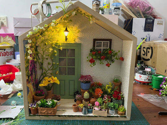Juego de muebles de jardín para casa de muñecas en miniatura a escala 1:12, decoración para el patio delantero
