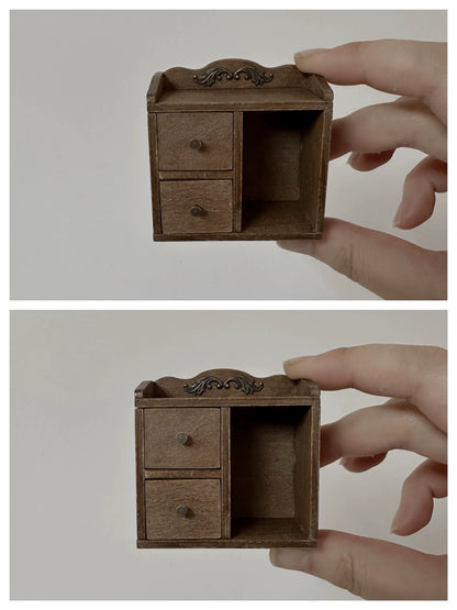 1:6 Scale Miniature Dollhouse Wooden Cabinet Wall Shelf Kitchen Display Miniature Furniture