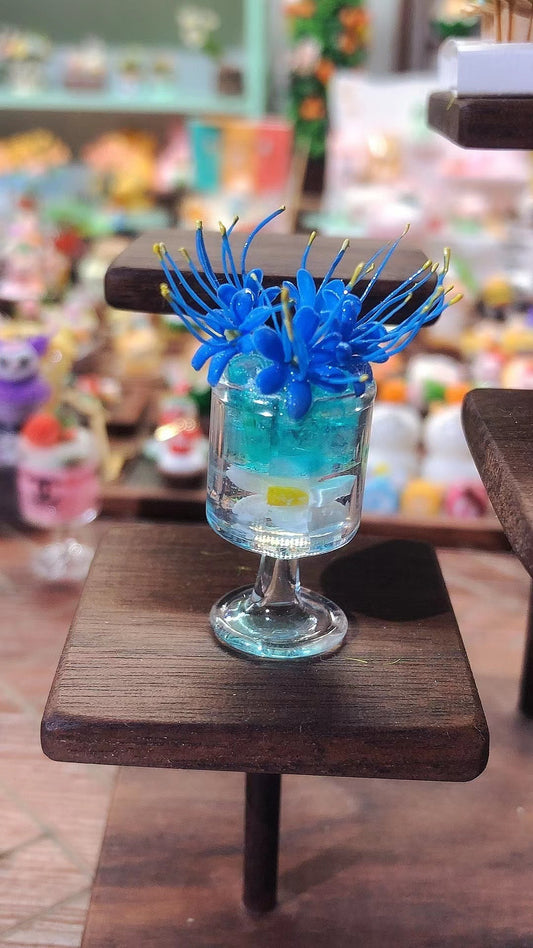 Tienda de postres de arcilla en miniatura a escala 1:12, accesorios para casa de muñecas con pasteles y bebidas