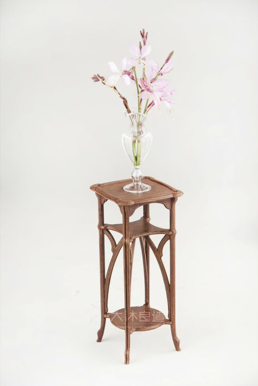 Muebles de casa de muñecas en miniatura con soporte de flores vintage a escala 1:6