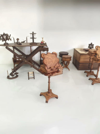 Présentoir miniature pour pupitre à musique à l'échelle 1:12, meuble de maison de poupée