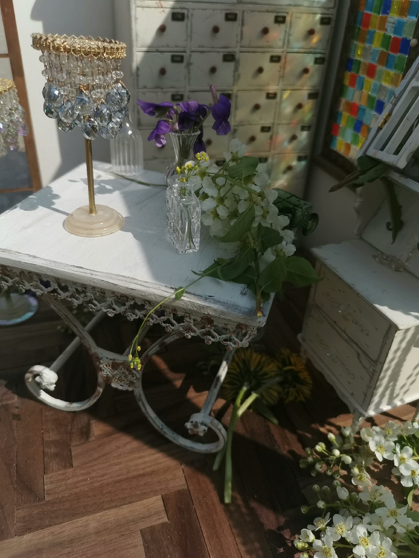 1:6 Scale Vintage Iron Garden Table Miniature Dollhouse Furniture For Blythe And BJD Dolls