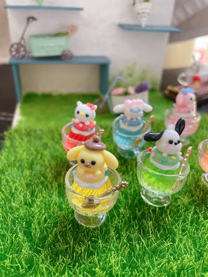 Ensemble de jeu miniature en argile fait main à l'échelle 1:6, série de boissons mignonnes, pour poupées BJD OB11