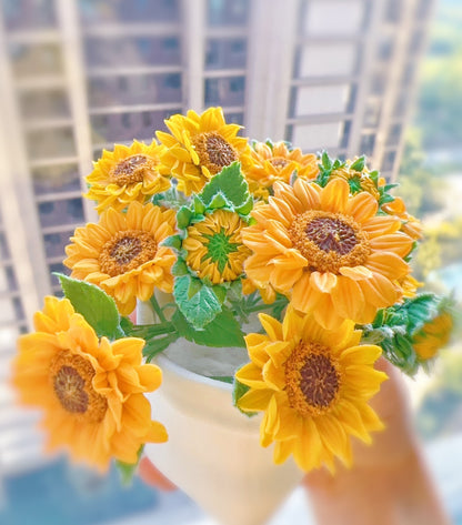 1:6 Scale Miniature Sunflower Bouquet With Buds For Blythe Dollhouse Decor
