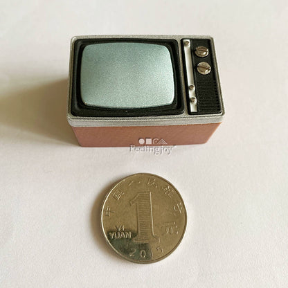 Modelo de televisión en miniatura DIY a escala 1:12, muebles de casa de muñecas retro para GSC, escena del bosque de Molly