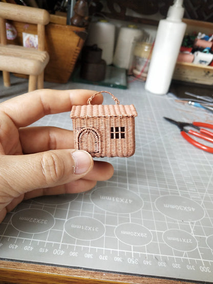 1:6 Scale Miniature Wicker Basket Dollhouse Accessory For Blythe And Ob11 Dolls