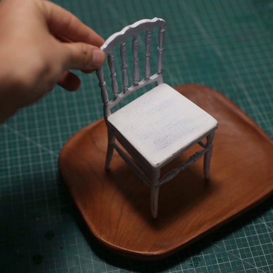 1:6 Scale Distressed Windsor Dining Chair Miniature Dollhouse Furniture