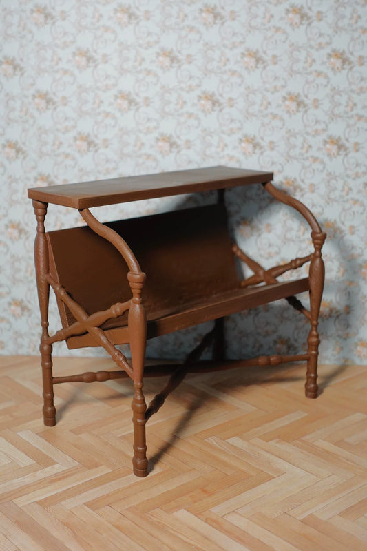Estantería vintage a escala 1:6, muebles para casa de muñecas en miniatura, modelo blanco impreso en 3D