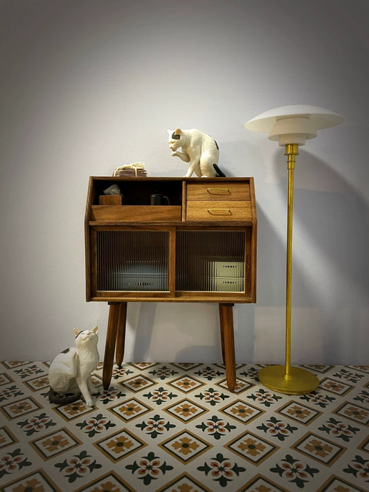 Aparador de madera a escala 1:6, muebles de casa de muñecas en miniatura para muñecas Blythe