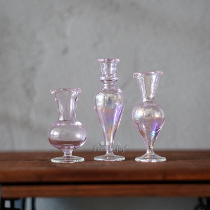 Vase miniature en verre à l'échelle 1:6, pot de fleurs, accessoire pour maison de poupée BJD, artisanat en argile, accessoires de scène DIY