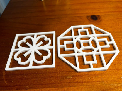 Fenêtre en treillis de style chinois, échelle 1:6, modèle blanc, accessoire miniature pour maison de poupée