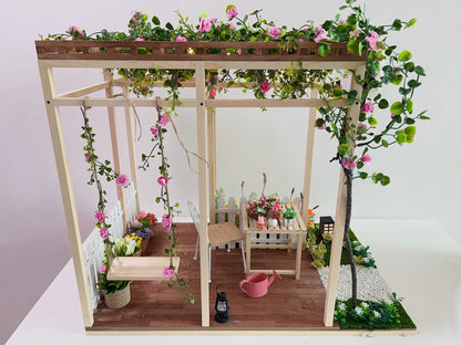 1:6 Scale Miniature Dollhouse Scene With Furniture For Display And Play