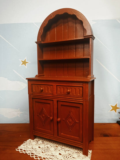 Aparador de arco blanco a escala 1:6, muebles para casa de muñecas en miniatura