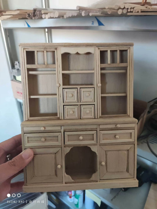 Mueble de madera en miniatura para casa de muñecas, escala 1:6, para sala de estar