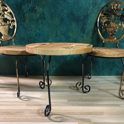 1:6 Scale Miniature Dining Table And Chairs Set For Dollhouse