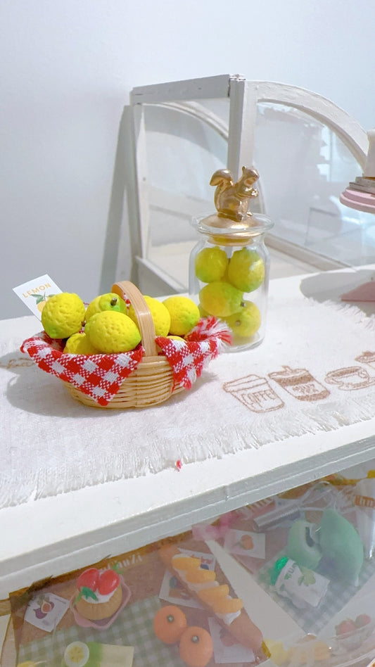 Ensemble de jeu miniature de fruits et de citrons à l'échelle 1:12 pour maison de poupée BJD