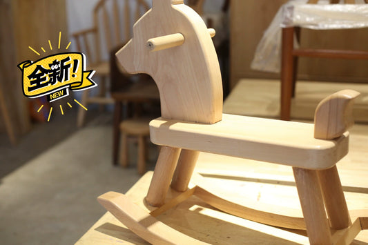 1:6 Scale Wooden Rocking Horse With Bear Design Miniature Dollhouse Furniture For Adult Display