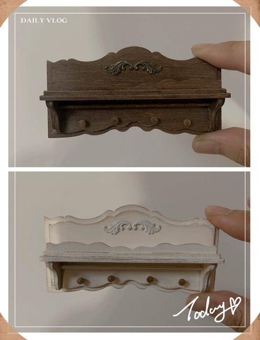 1:12 Scale Miniature Dollhouse Furniture Wooden Shelf For Blythe Dolls Playroom Decor