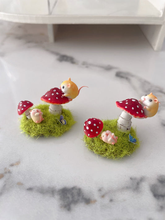 Hamster miniature en argile à l'échelle 1:12, maison de poupée, pâtisserie, scène, nourriture miniature, accessoires de jeu