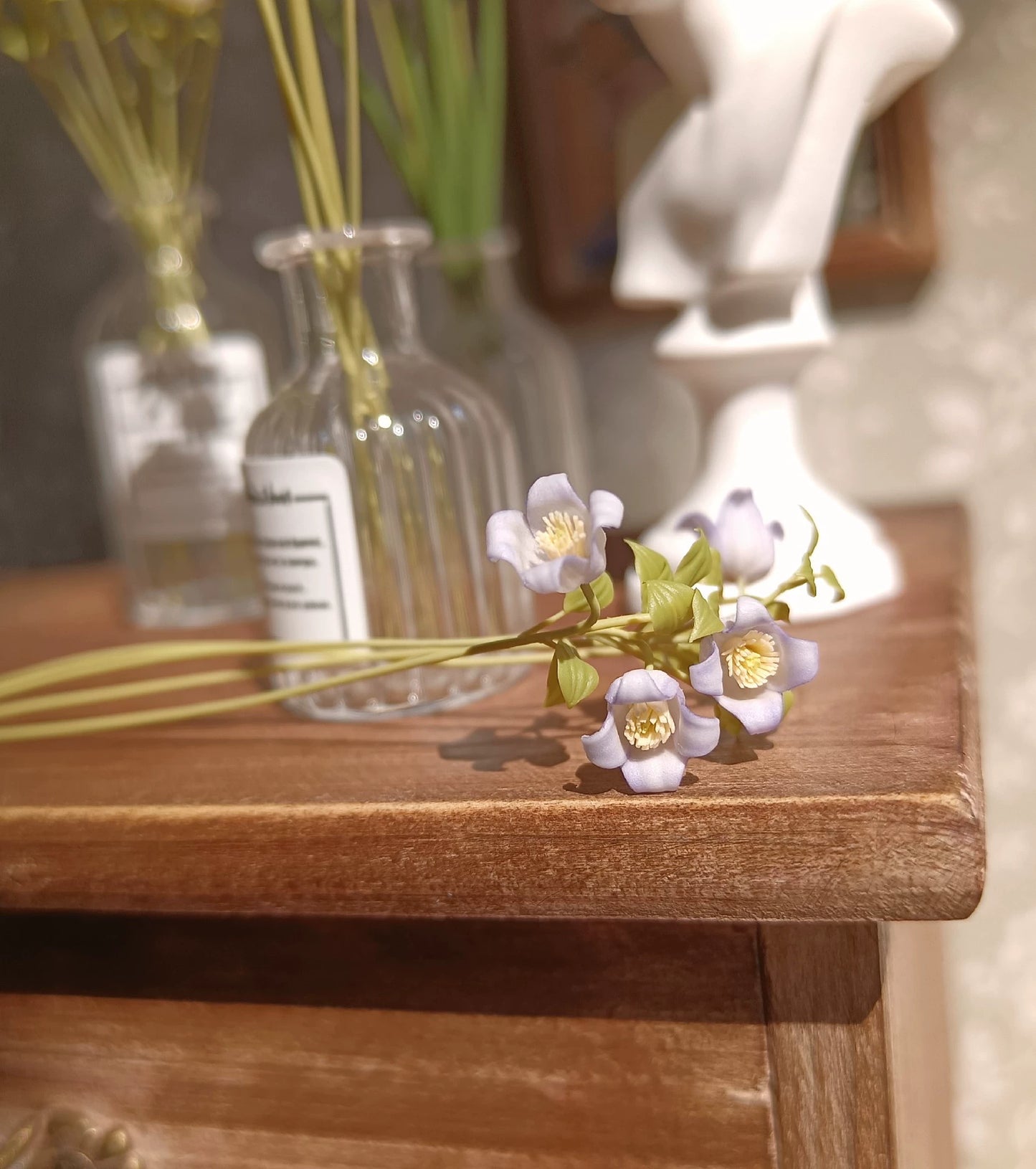 1:6 Scale Miniature Clay Flower BJD Accessory Crispa Angel Clematis Bell