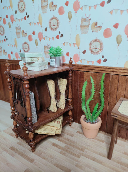 Revistero en miniatura para muñecas BJD a escala 1:6, hecho a mano, para casa de muñecas, accesorios para sala de estar.