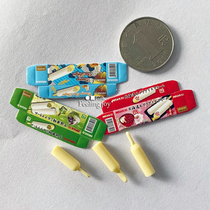 Accesorios para casa de muñecas en miniatura a escala 1:12, juego de helados con caja