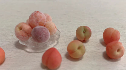 1:12 Scale Miniature Fuzzy Peach Set Of 3 Handmade Dollhouse Decor No Returns