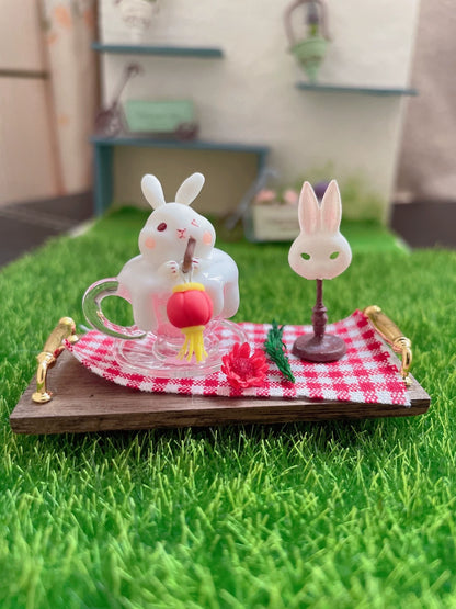 Tasse de lapin miniature en argile à l'échelle 1:12 pour maison de poupée, pâtisserie, scène, nourriture miniature, accessoire de jeu