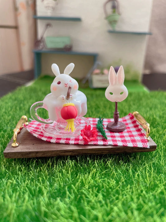 Tasse de lapin miniature en argile à l'échelle 1:12 pour maison de poupée, pâtisserie, scène, nourriture miniature, accessoire de jeu