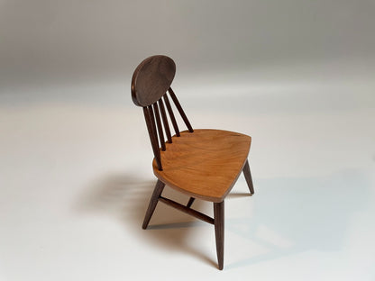 1:12 Scale Miniature Wooden Stool With Walnut Seat Miniature Dollhouse Furniture