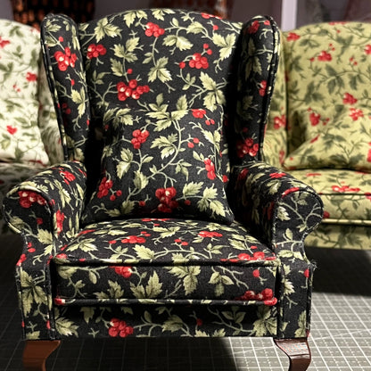 Fauteuil miniature à l'échelle 1:6 pour maison de poupée