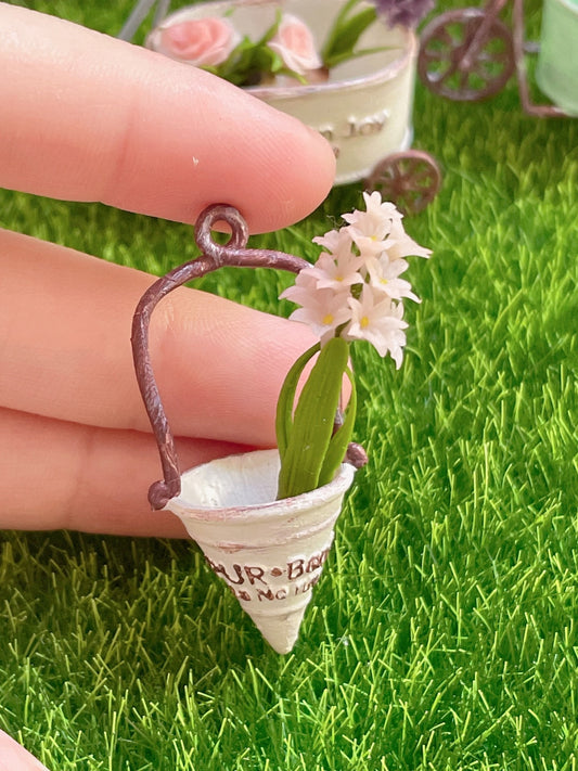 Muebles en miniatura para jardinería, utensilios de hierro, modelo blanco, casa de muñecas, escena de pastelería, muebles en miniatura, escala 1:12