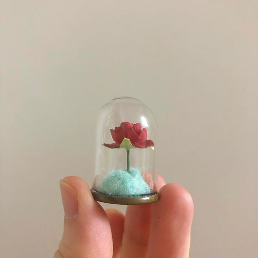 1:12 Scale Miniature Dollhouse Handmade Preserved Flower Glass Dome Display For Blythe BJD Dolls