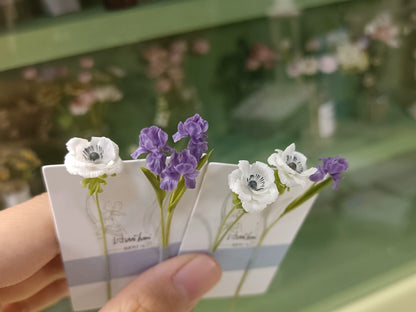 1:6 Scale Miniature Iris Clay Flowers BJD Blythe Dollhouse Decor Accessories