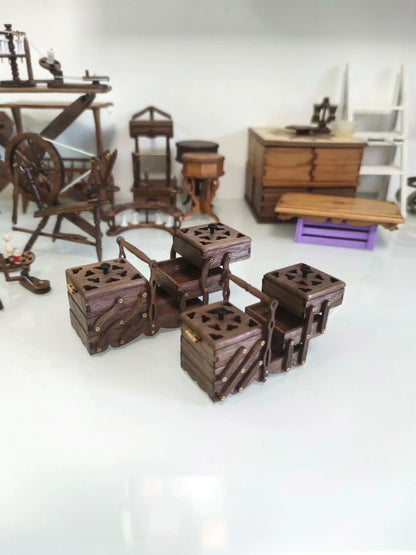 Boîte de rangement pliable miniature pour maison de poupée