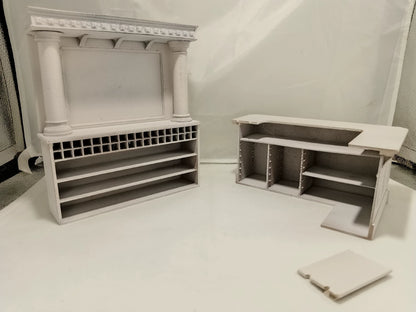 Barra de bar para casa de muñecas en miniatura a escala 1:12, muebles en miniatura para vino francés