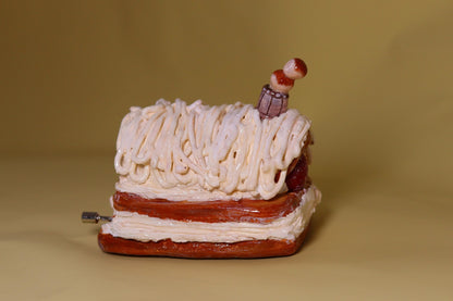 Juego de cama para casa de muñecas en miniatura con diseño de fresas a escala 1:12