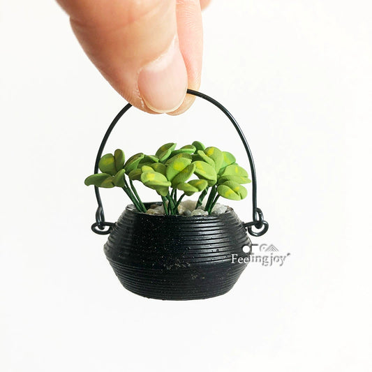 1:12 Scale Miniature Hanging Plant Pothos Dollhouse Accessories BJD DIY Decor Simulation Greenery