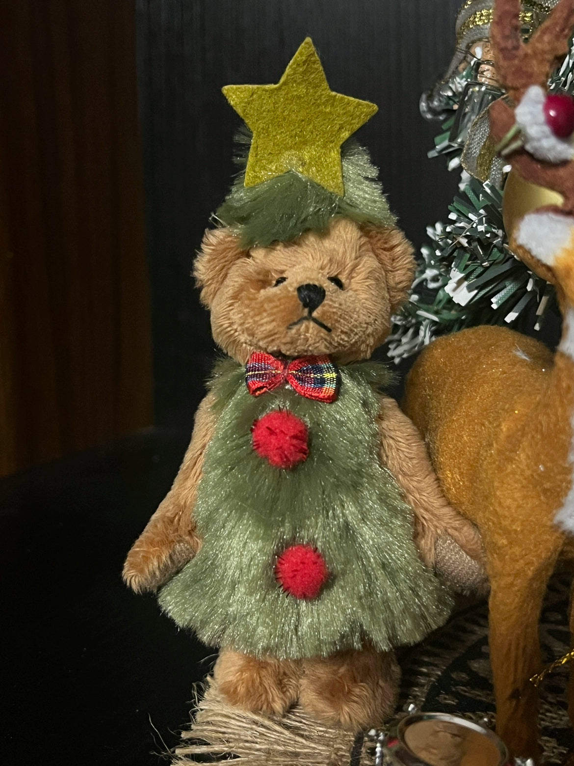 Meubles miniatures pour maison de poupée, échelle 1:6, sapin de Noël, boule lumineuse, bonhomme de neige, tête de cerf, boîte cadeau, accessoires de scène Blythe