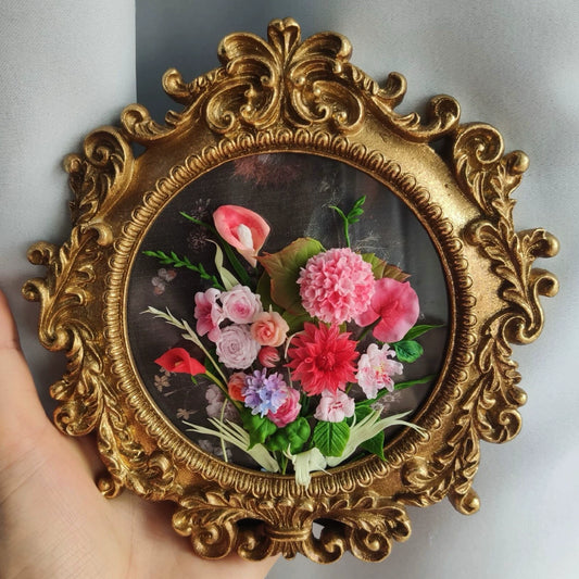 1:12 Scale Clay Flower Bouquet Hanging Miniature Decoration For Dollhouse