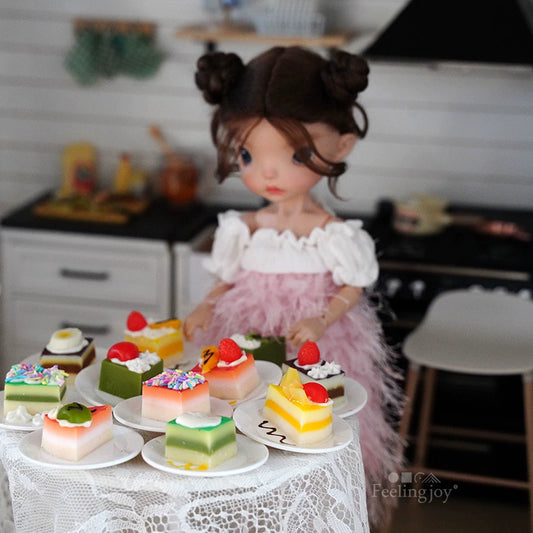 Échelle 1:6 Échelle 1:12 BJD Blythe Miniature Maison de Poupée Accessoires Nourriture Jeu Simulation Western Dessert Gâteau Bol Nouilles Sable