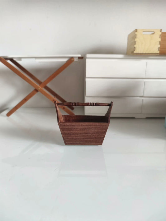 Panier de rangement vintage échelle 1:6, meuble miniature pour maison de poupée Blythe BJD