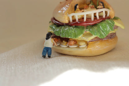 1:12 Scale Miniature Hamburger Shop Polymer Clay Night Light Dollhouse Accessory