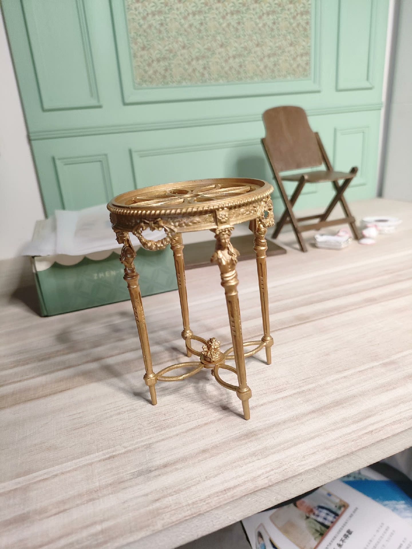 1:6 Scale BJD Doll Miniature Handmade August Side Table Miniature Furniture For Dollhouse