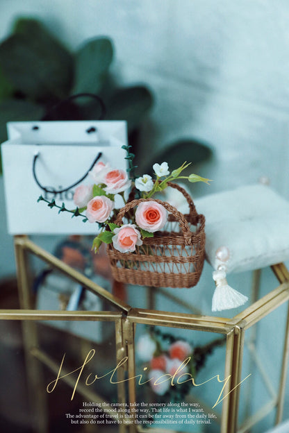 1:6 Scale Miniature Woven Basket Dollhouse Accessory For Blythe Doll Photography Prop